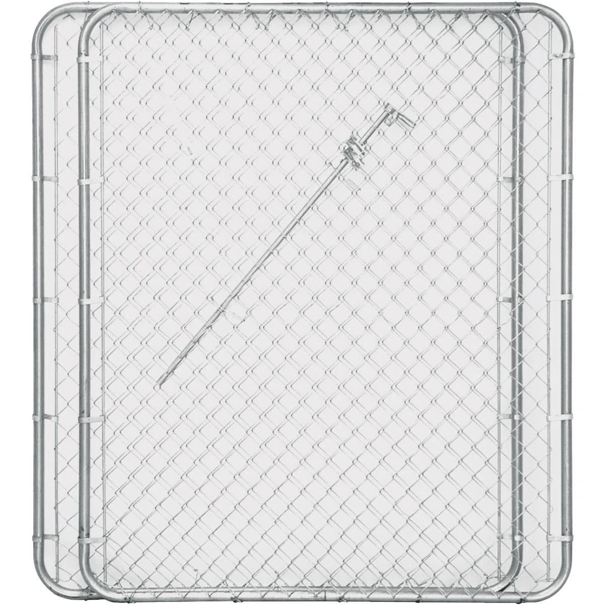 10' X 72" Double Drive Chain Link Gate - Galvanized Steel Panels
