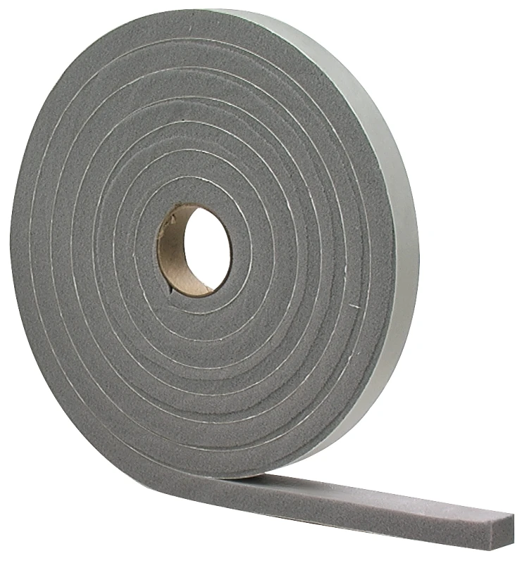 High-density Gray Foam Weatherstrip Tape, 1/4 X 1/2-in. X 17-ft.