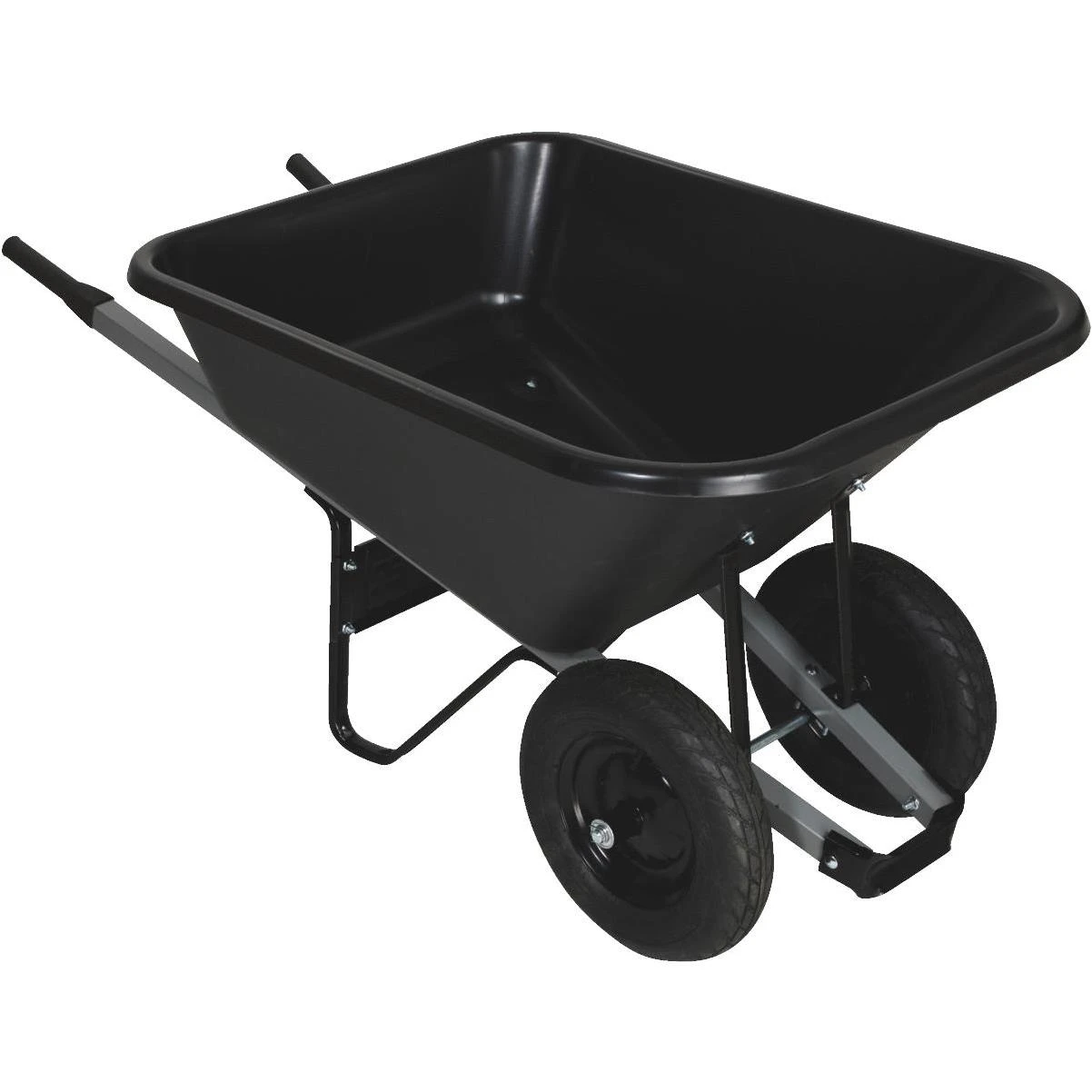 8 Cu. Ft. Contractor Poly Wheelbarrow With Pneumatic Tires And Steel Handles