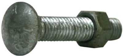 Galvanized Chain Link Fitting Carriage Bolt With Nut, 20-Pk., 5/16 x 1-1/4 In.