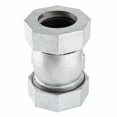 1 Inch Galvanized Pipe Compression Coupling - Heavy Duty Steel With Malleable Iron Nuts