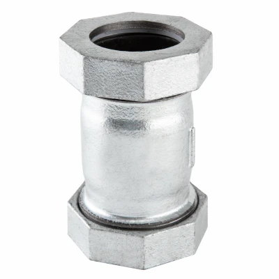 1-1/2 Inch Galvanized Pipe Compression Coupling - Heavy Duty Steel Body