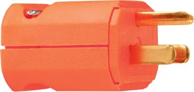 15a 125v Male Straight Blade 2-pole Plug With Hi-vis Orange Finish