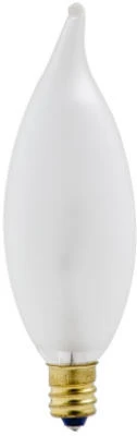 60w Bent Tip Chandelier Light Bulb - 2 Pack, 590 Lumens, Candelabra Base