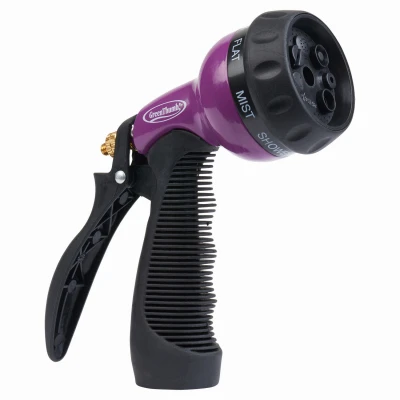 7-pattern Rear-trigger Metal Hose Nozzle With Comfortable Grip - Assorted Colors