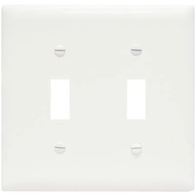 White Urea Wall Plate For 2 Toggle Openings, Ul & Csa Certified