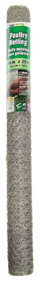 Poultry Netting, Galvanized Steel, 1 Inch Mesh, 36 Inch X 25 Feet