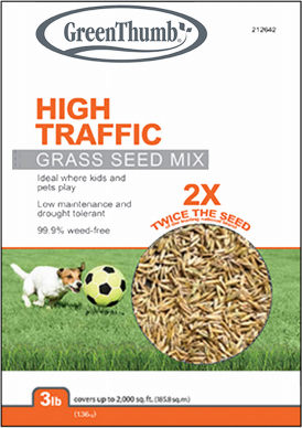 High Traffic Grass Seed, 3 Lbs., Covers 1,200 Sq. Ft.