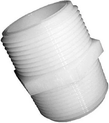 1/2 Inch Male Pipe Thread Nylon Hex Pipe Nipple - Durable Plastic Fitting
