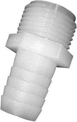 1/2 Inch Id X 3/4 Inch Male Garden Hose Nylon Barb Adapter Fitting