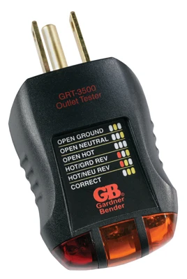 Ca300a 3-wire Receptacle Tester For Common Wiring Errors