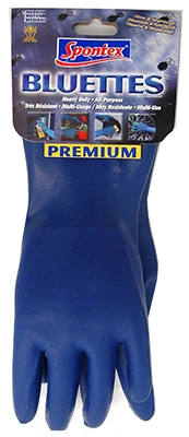 Medium Heavy-duty Neoprene Household Gloves In Blue With Cotton Lining