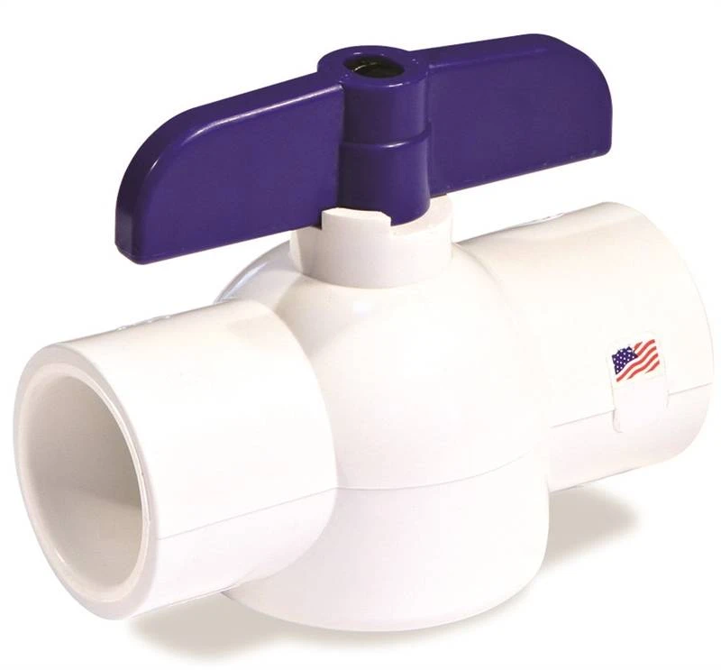 Ebv-1000-s Economy Full Port Slip Ball Valve, 1 In, Pvc, 150 Psi
