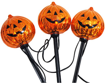 Halloween Pathway Lights, Pumpkins, 4-Pc. Set