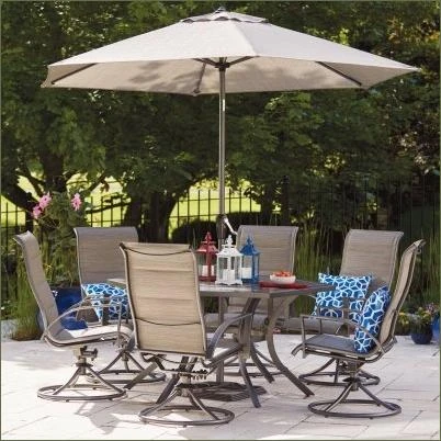 Stonington 7-piece Patio Dining Set With 6 Swivel Rockers And Hexagonal Table