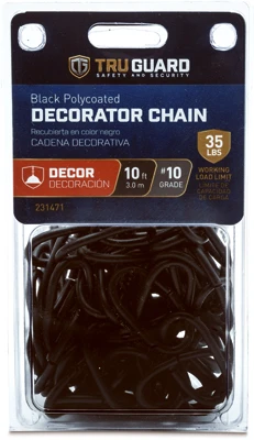 #10 Black Decorator Chain, 10 Feet, 35 Pound Working Load Limit