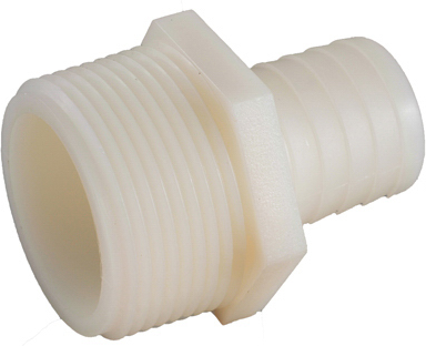 Nylon Hose Barb Connector, 1/2 Id X 3/4 In. Mpt, Durable Plastic Fitting