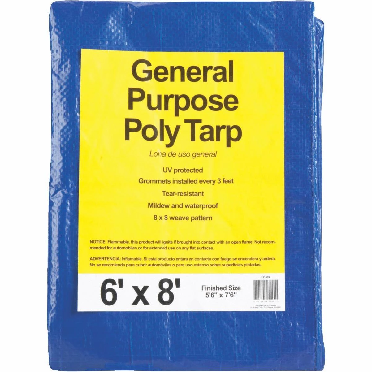 6x8 BLUE MED DUTY POLY TARP