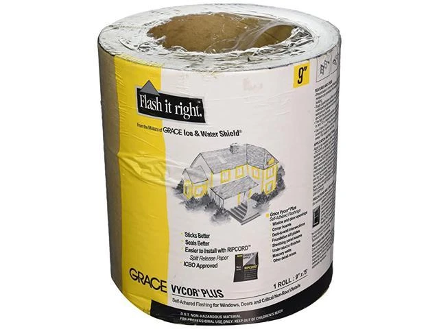 9" X 75' Grace Vycor Plus Self-adhered Flashing For Roofing & Ventilation