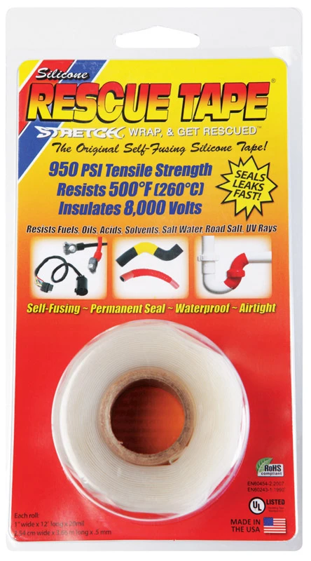 1" X 12' Clear Silicone Rescue Tape - Self-fusing, Premium Quality