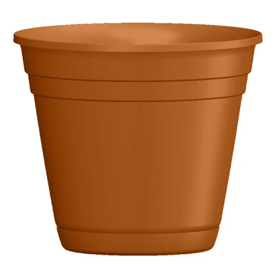 Riverland 4-inch Planter With Saucer, Light Terra Cotta Resin, Durable & Uv Protected