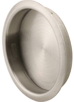 Closet Door Finger Pull, Satin Nickel, 1-3/4 In. Round
