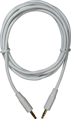 6 Ft. White Mp3 Audio Cable With Dual Male 3.5mm Plugs