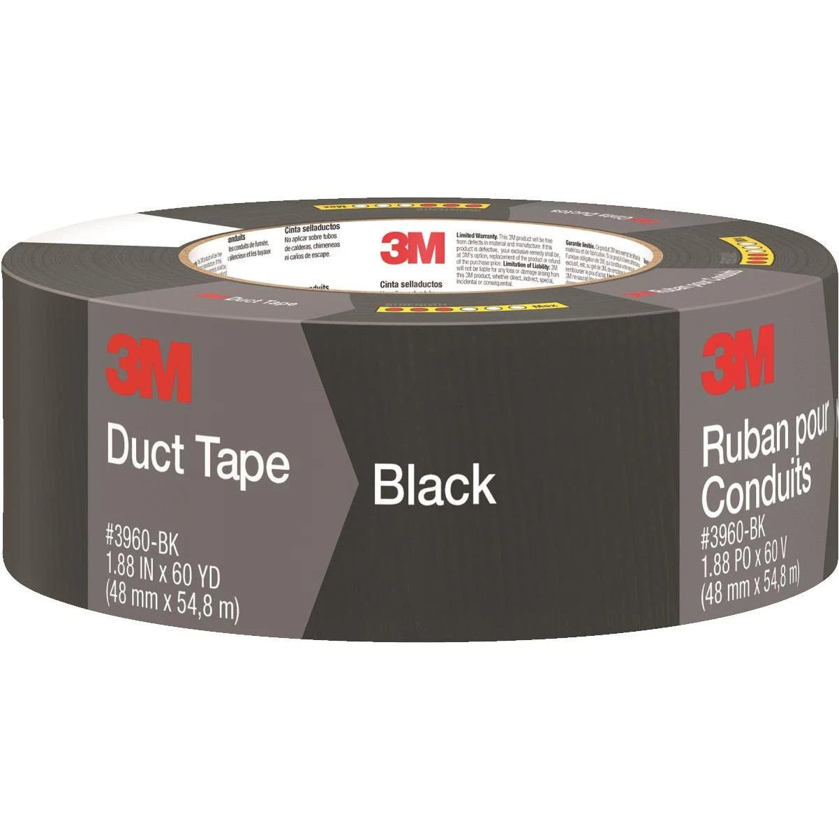 2-Inch Black Cloth Duct Tape, 60-Yard Roll — Durable, Waterproof & Versatile