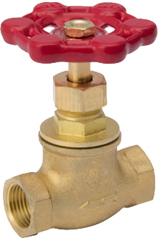 1/2 Inch Brass Threaded Stop Valve For Water, Oil, Or Air - Model 105-003
