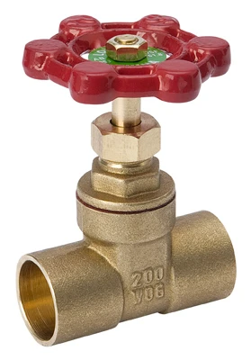 1/2 Inch Lead Free Brass Gate Valve With Solder Ends And Cast Iron Handle