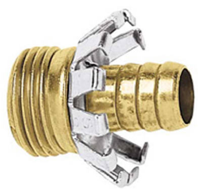 1/2-inch Brass Male Clincher Hose Repair Connector For Garden Hoses
