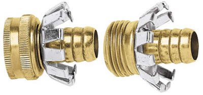 Clincher Hose Repair Set, 3/4-inch Brass Male & Female Connectors