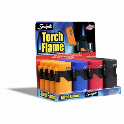 Torch Wind Resistant Pocket Lighter With Adjustable Flame - Assorted Colors
