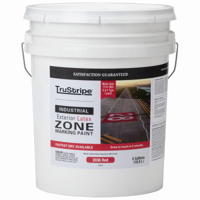 Fast Dry Red Flat Latex Zone Marking Paint, 5 Gallons, Model Wb-5g