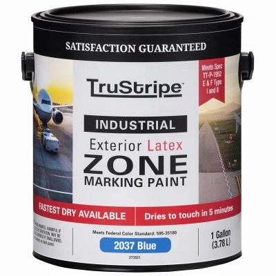 Fast Dry Zone Marking Paint, Blue Flat Latex, 1 Gallon Container