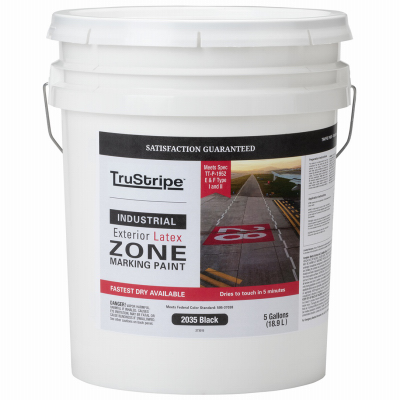 Black Flat Latex Zone Marking Paint, 5 Gallons, Model 2035-5g