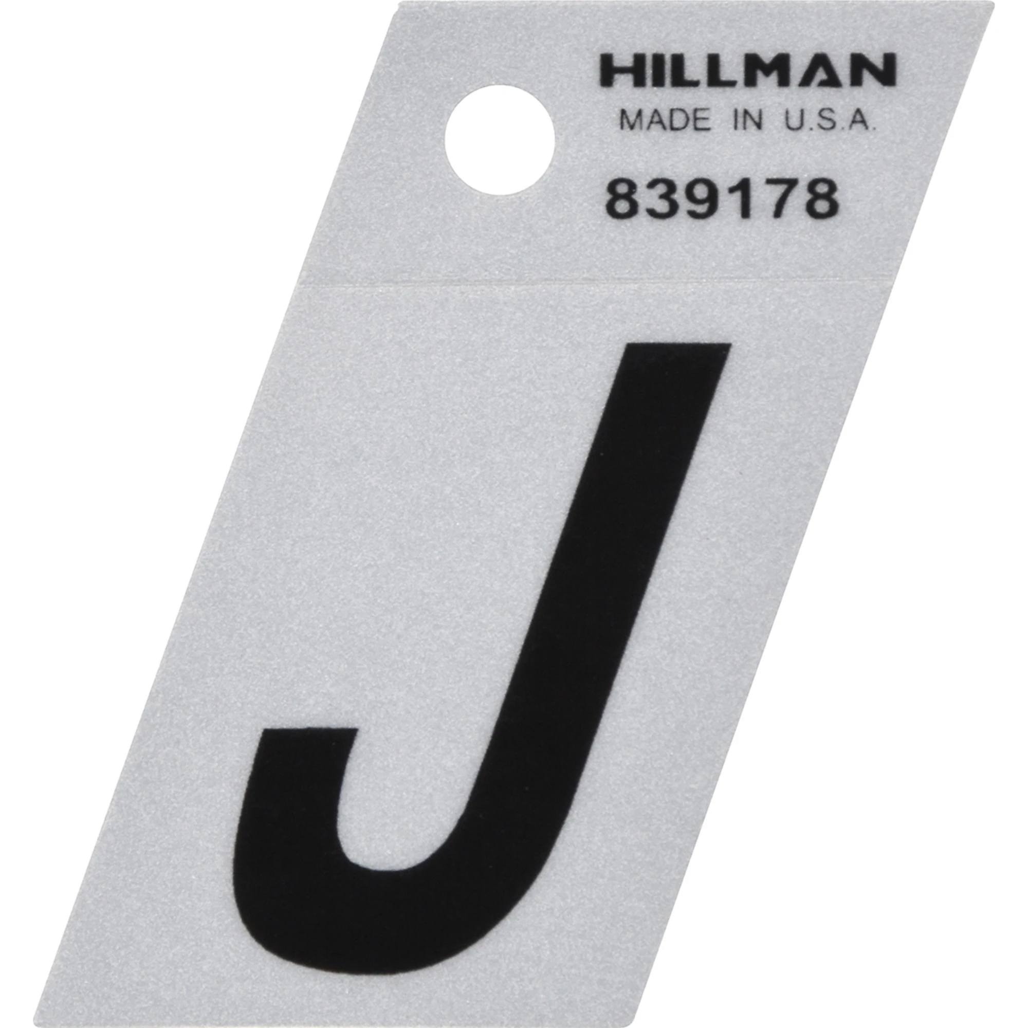 1 1/2" Reflective Black/silver Letter 'j' - Mylar Style