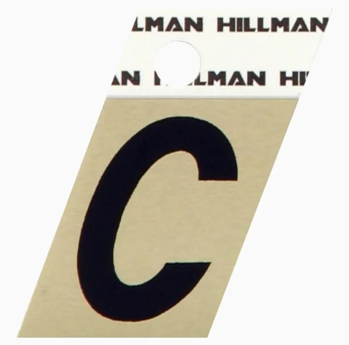 1-1/2" Black/gold Mylar Letter C For Outdoor Use