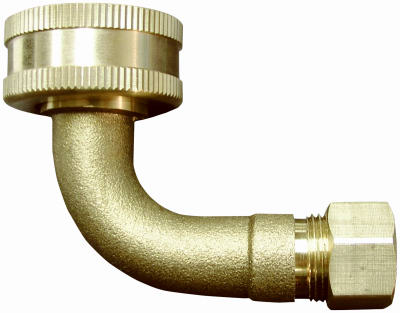 Whirlpool Lead-Free Dishwasher Fitting 3/8 Inch Male Compression by 3/4 Inch Female Garden Hose Thread Elbow