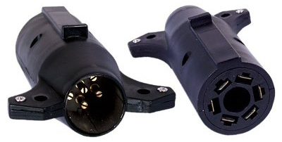 7-way Rv To 6-round Trailer Connector Adapter For Towing
