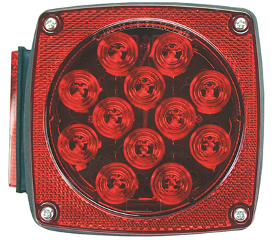 Right-Side Square LED Stop Tail and Turn Light, 4.5-Inch