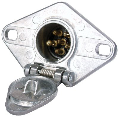 6-Way Round Pin Vehicle End Connector for Trailer and Automotive Wiring