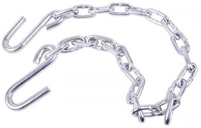 3/16" X 36" Zinc Plated Safety Chain With S-hook Ends - 3000 Lb Strength