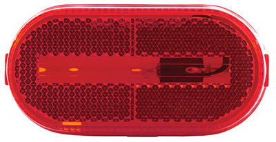 Oval Red Led Trailer Clearance Light, 4-1/8 X 2-inch