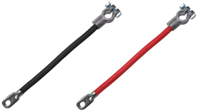 15-inch Black Top Post Battery Cable, 4 Awg Heavy Duty