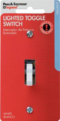 15a White Single-pole Lighted Toggle Quiet Grounding Switch