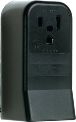 50 Amp 250 Volt Black 2 Pole Surface Mount Power Outlet