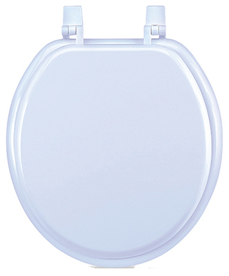 17-inch White Round Molded Wood Toilet Seat With Top-tite Hinge