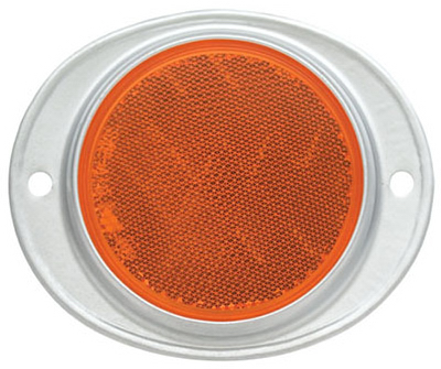 3" Amber Trailer Reflector With Aluminum Housing - Screw-on Style