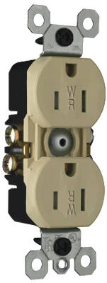 Weather/tamper-resistant Duplex Receptacle, Ivory, 15-amp, 125-volt